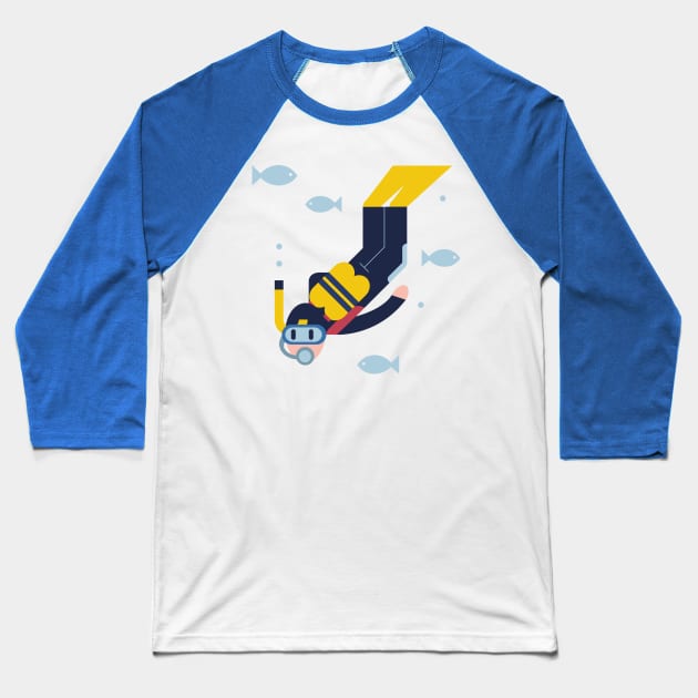 Diving Baseball T-Shirt by Malchev